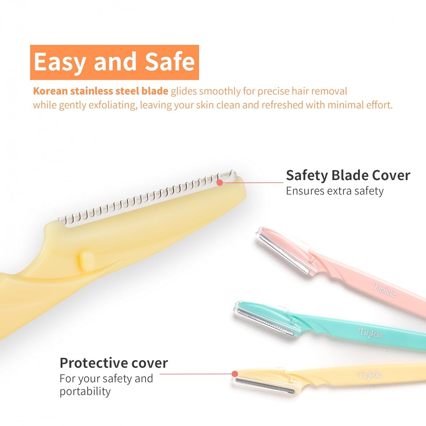 Dermaplaning Tool Set of 6, Women's Dermaplaning Razors for Safe and Effortless Peach Fuzz Removal, Eyebrow Trimmer with Protective Cover
