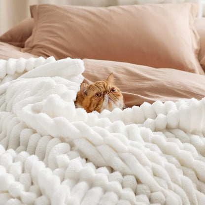 White Fleece Throw Blanket for Couch - Super Soft Cozy Blankets for Women, Cute Small Blanket for Girls, 50X60 Inches