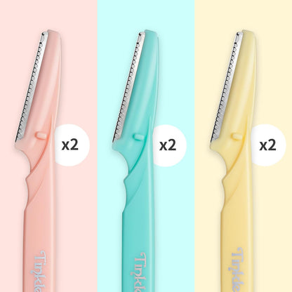 Dermaplaning Tool Set of 6, Women's Dermaplaning Razors for Safe and Effortless Peach Fuzz Removal, Eyebrow Trimmer with Protective Cover