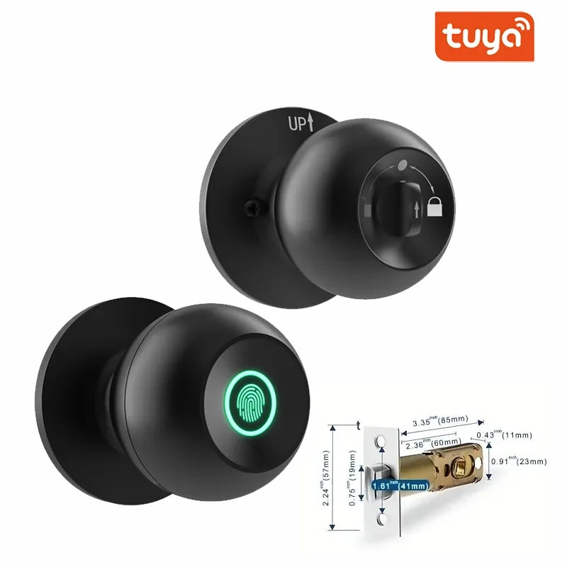 with Tuya Biometric Fingerprint Smart Door Lock Electronic Lock Keyless Security Door Entry Home House Apartment Indoor